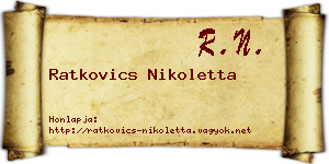 Ratkovics Nikoletta névjegykártya