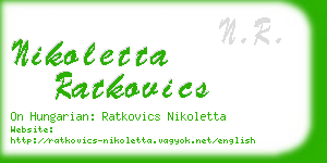 nikoletta ratkovics business card